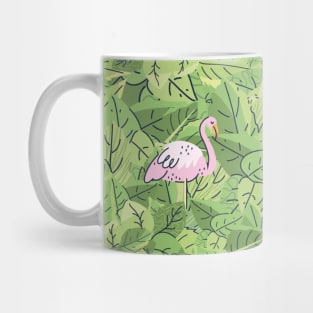 Flamingo in Leaves Mug
